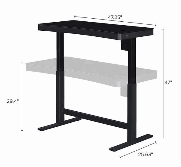 47" Sit-Stand Desk (Black) - Image 5
